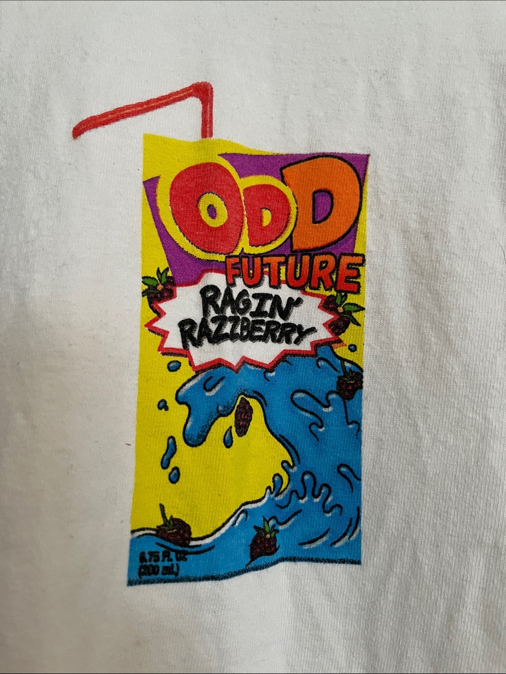 Odd Future White Tee with Colorful Juice Box Graphic